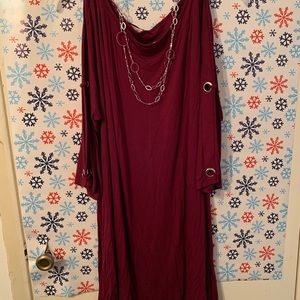 Maroon knee length dress